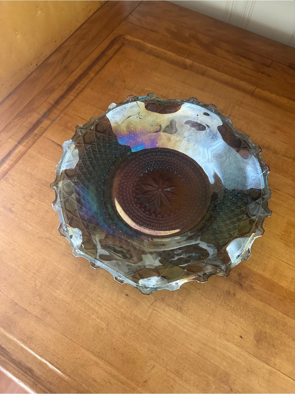 Indiana Glass Blue Carnival Glass Plate